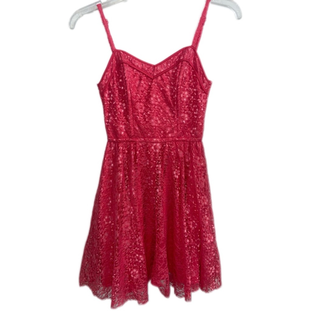 Delia's | Vibrant Pink Lace Dress Prom Evening Summer | Size 9-10